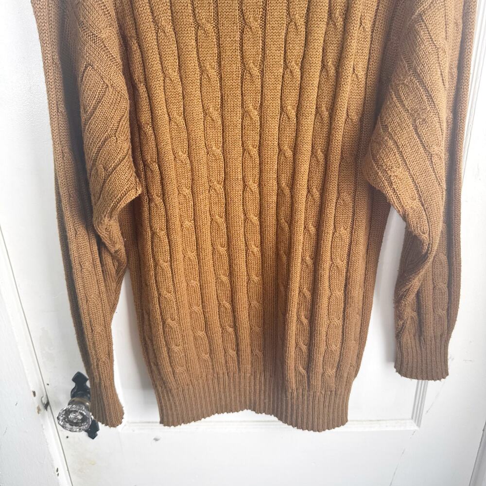 VTG Diane Von Furstenberg Collared Cable Knit Ribbed Polo Pullover Sweater M - Picture 7 of 13